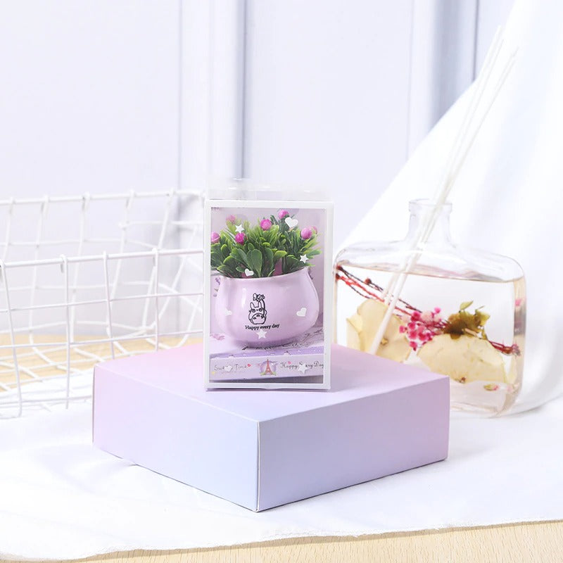 Simulation Green Rose Bonsai Potted Plant Decor