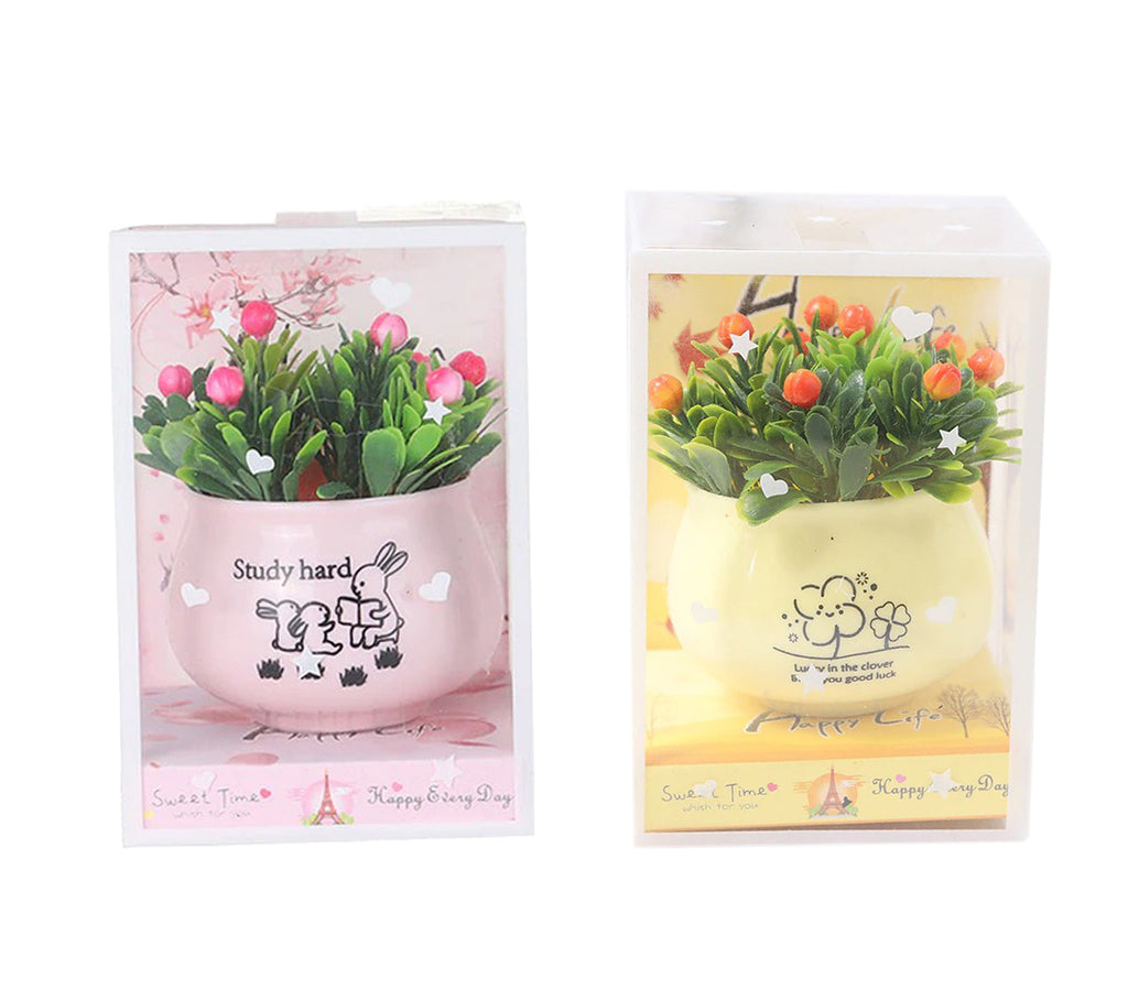 Simulation Green Rose Bonsai Potted Plant Decor