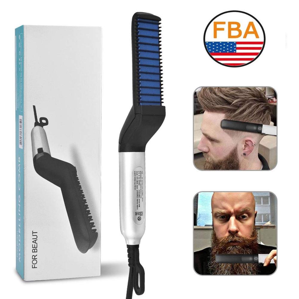 Quick Hair Straightener Brush For Men Multifunctional Styler Comb Mini Electric Hair Tool