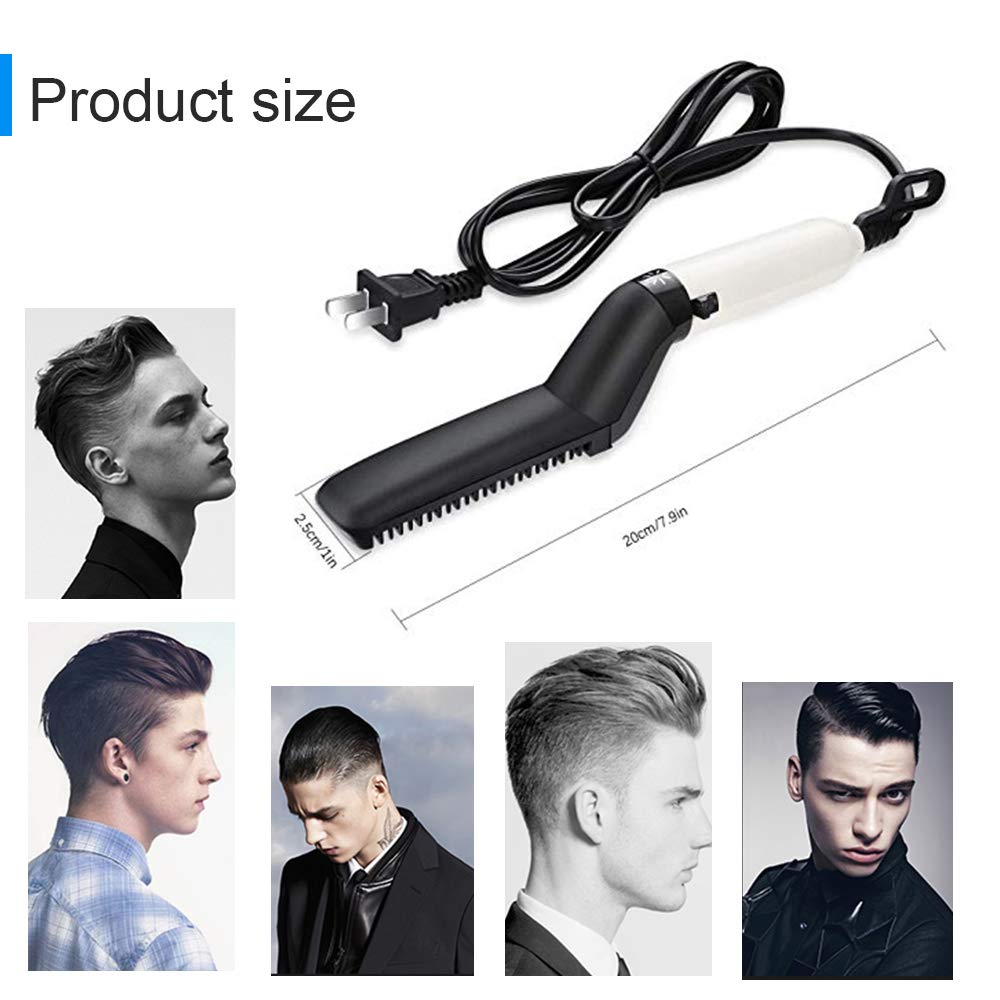 Quick Hair Straightener Brush For Men Multifunctional Styler Comb Mini Electric Hair Tool
