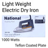 1000W National Teflon Coated Plate HTC920 Electric Dry Iron with Adjustable Temperature Control