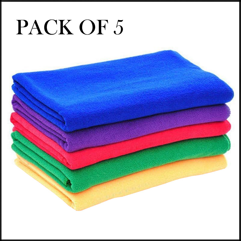 Pack Of 5 Pcs – 135*70cm Microfiber Bath Towels, Super Absorbent And Soft Care Towels