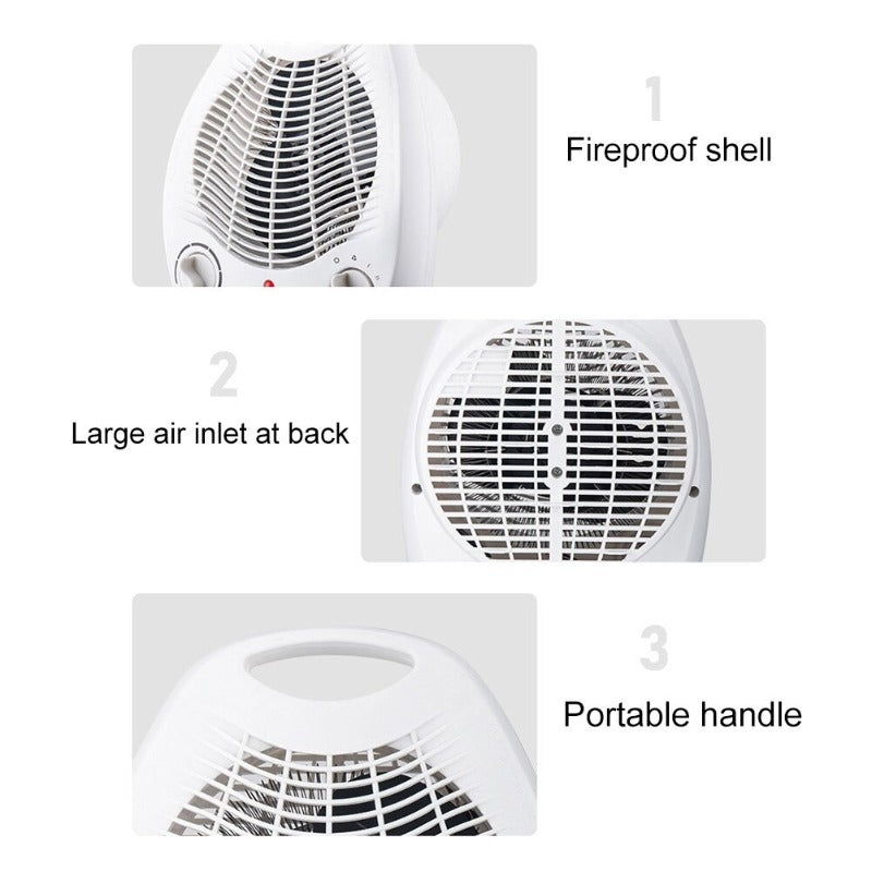 2000W Portable Lightweight Electric Fan Heater With Overheat Protection And Adjustable Thermostat Control