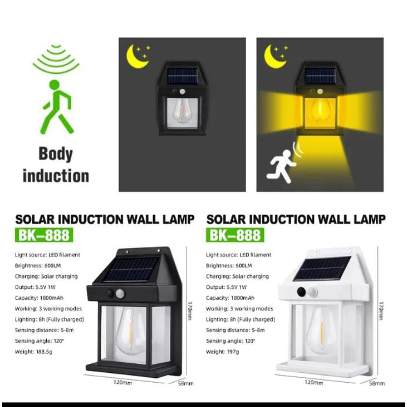 Mini Waterproof Solar Interaction Wall Lamp With Motion Sensor Security Light