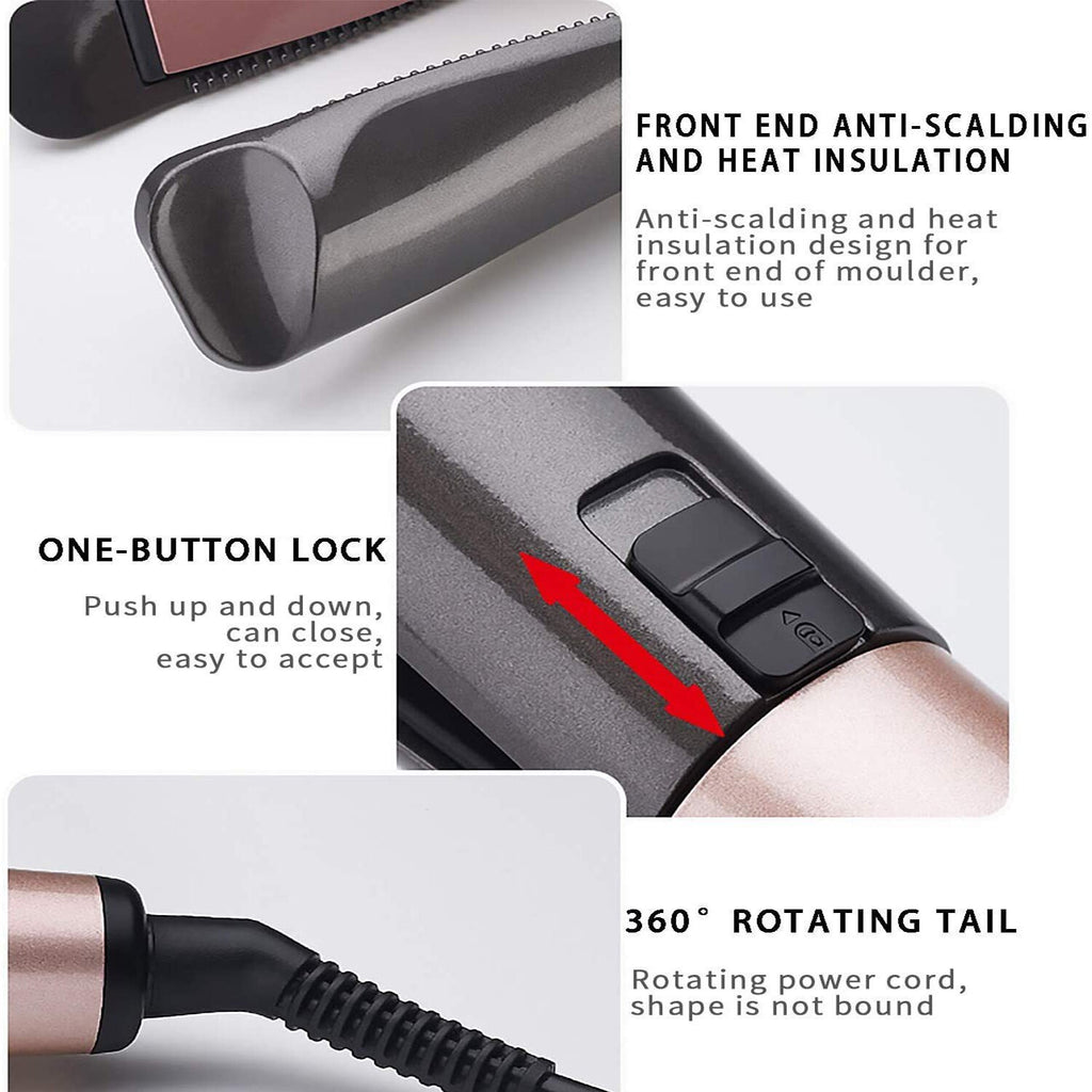 2 In 1 Hair Straightener And Curler Iron Tourmaline Ceramic Twisted Flat Iron With LCD Display