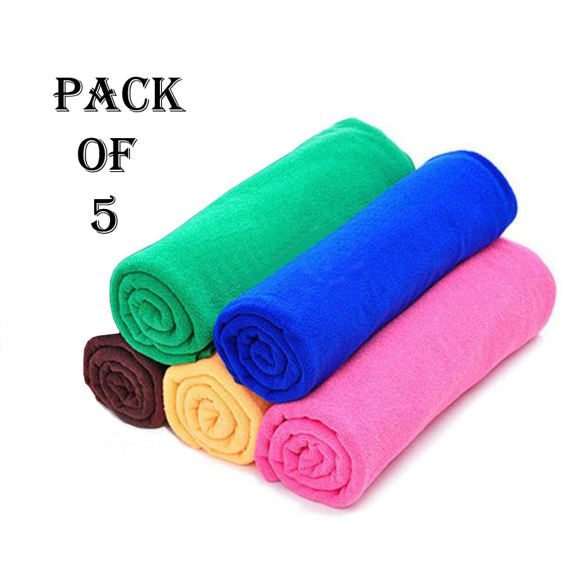 Pack Of 5 Pcs – 135*70cm Microfiber Bath Towels, Super Absorbent And Soft Care Towels