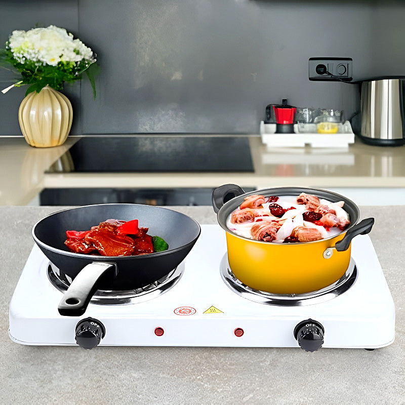 2000W Portable Dual Burner Electric Hot Plate with Temperature Control