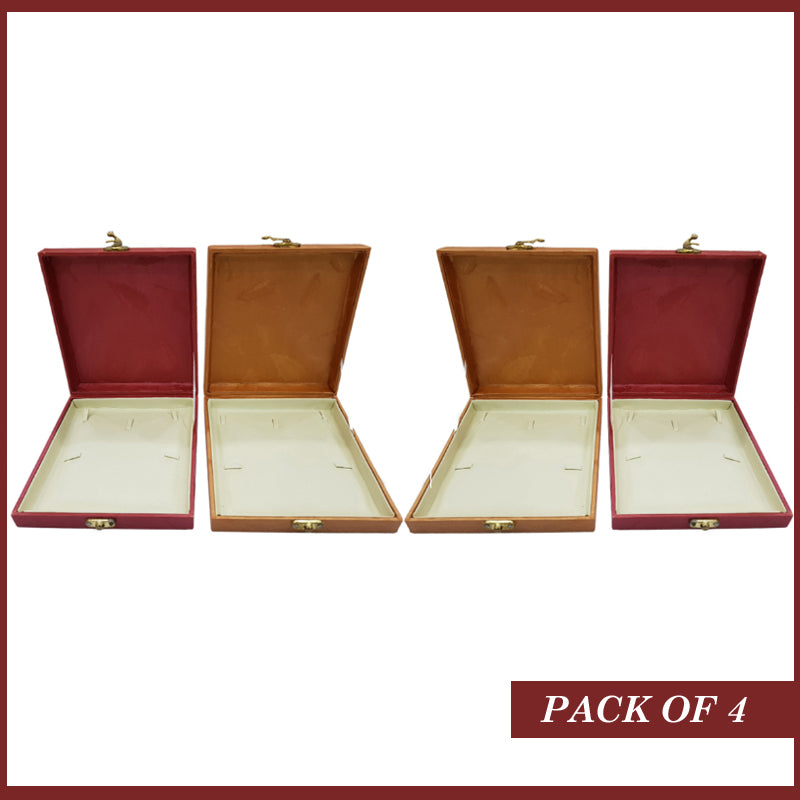 Pack Of 4 Jewelry Display Box Case Organizers With Flat Pads
