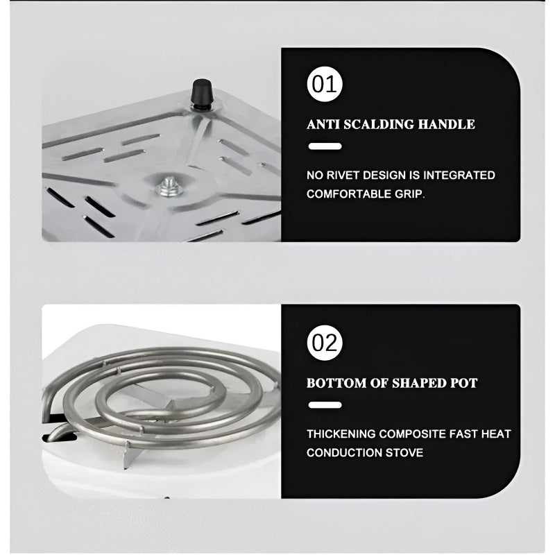 2000W Portable Dual Burner Electric Hot Plate with Temperature Control