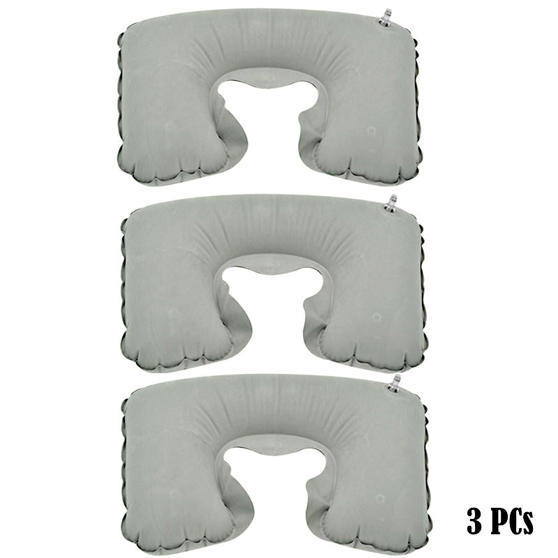 Pack of 3 Inflatable U-Shape Travel Neck Pillows