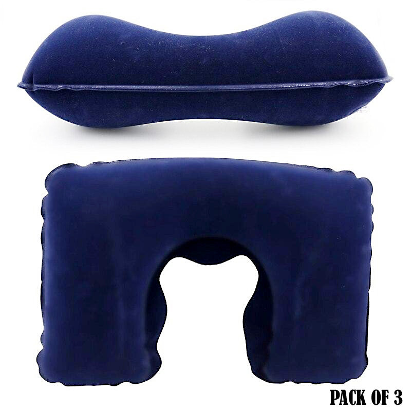 Pack of 3 Inflatable U-Shape Travel Neck Pillows