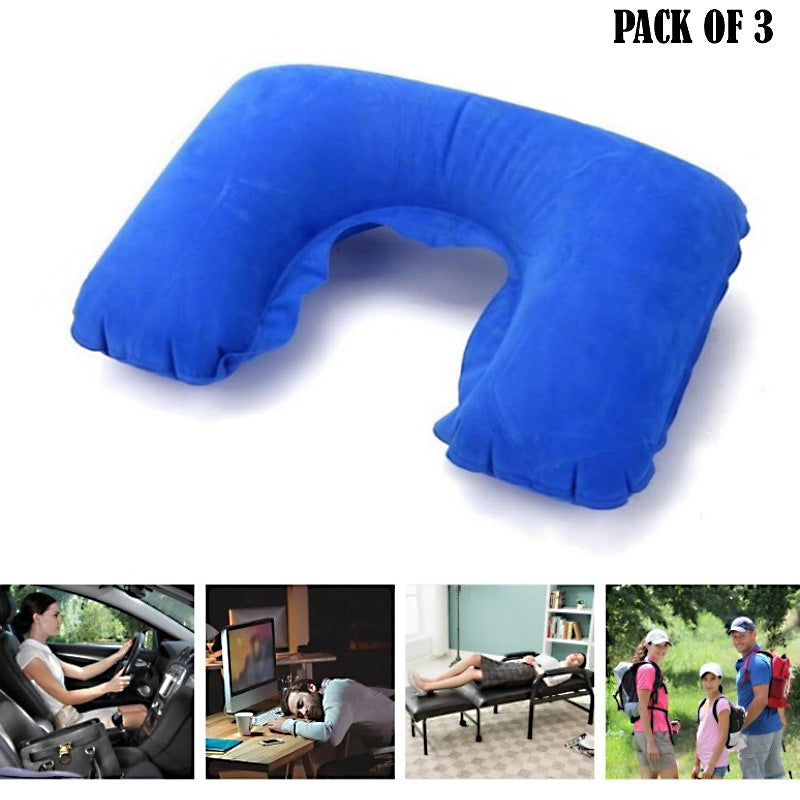 Pack of 3 Inflatable U-Shape Travel Neck Pillows