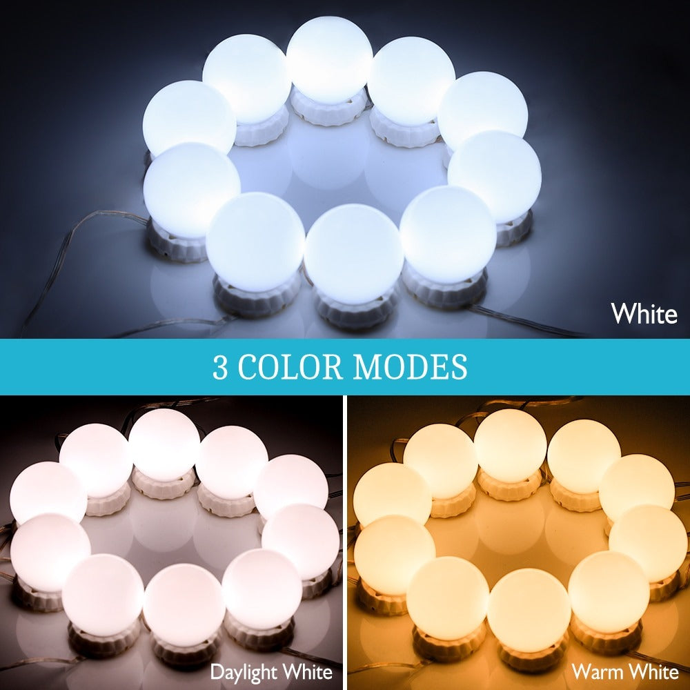 LED Hollywood Makeup Mirror Light – 10 Bulb Dimmable Touch Control