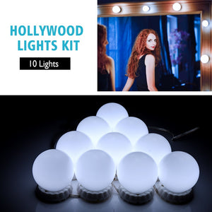 LED Hollywood Makeup Mirror Light – 10 Bulb Dimmable Touch Control