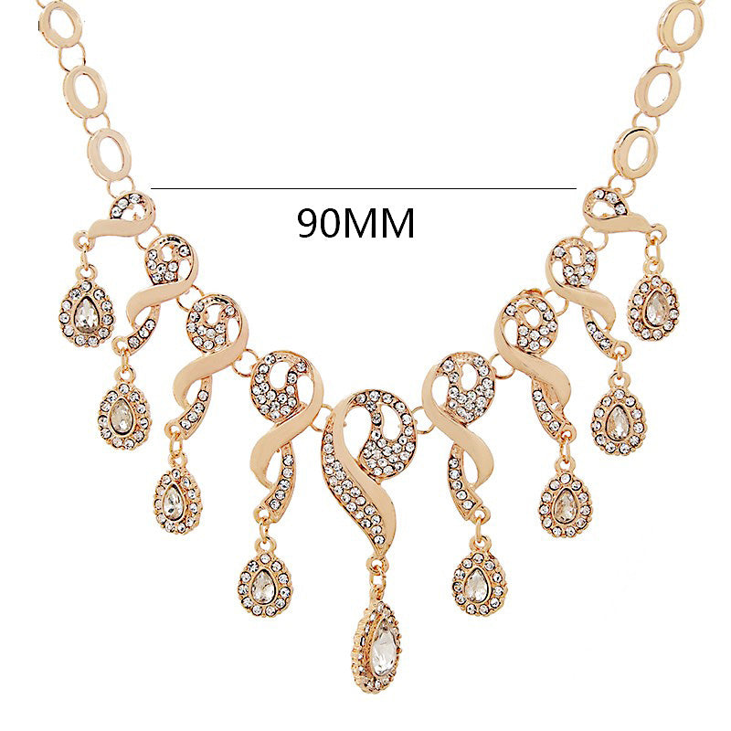 Elegant African Gold-Plated CZ Bridal Jewelry Set