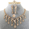 Elegant African Gold-Plated CZ Bridal Jewelry Set