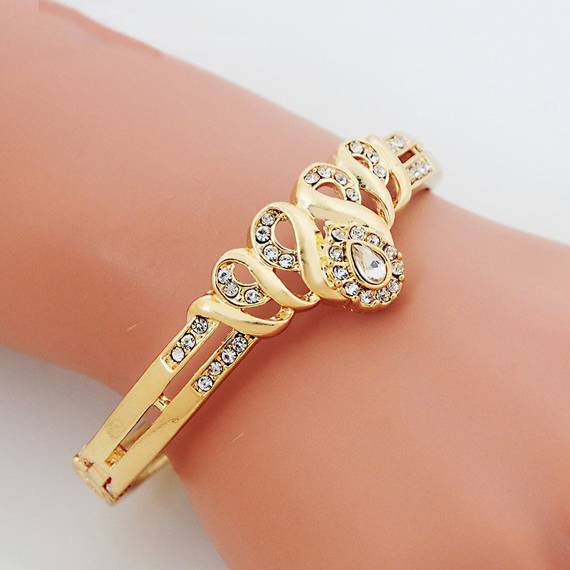 Elegant African Gold-Plated CZ Bridal Jewelry Set