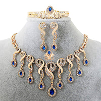 Elegant African Gold-Plated CZ Bridal Jewelry Set