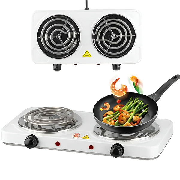 2000W Portable Dual Burner Electric Hot Plate with Temperature Control